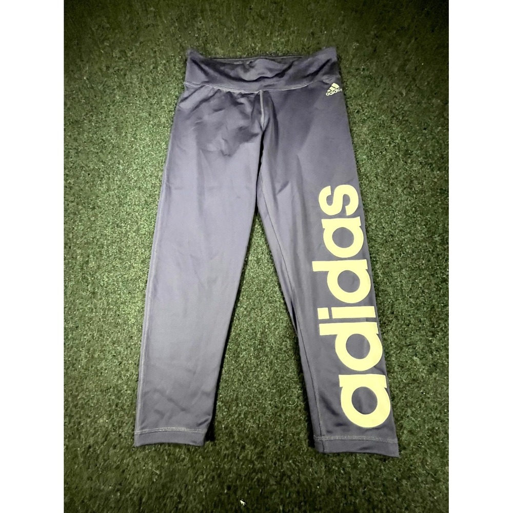 Adidas Climalite Capri Leggings Womens Small Purple Graphic Mid Rise Workout